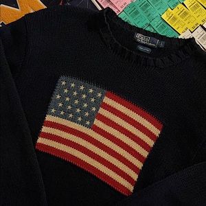Vintage Polo Flag Knit Sweater